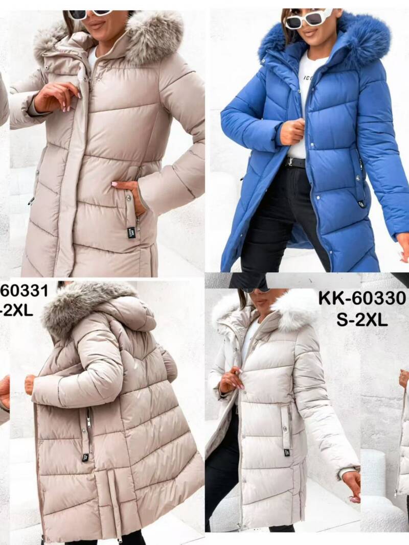 Plaszcze damkie zimowe Roz S-2XL, 1 Kolor Paczka 5 szt
